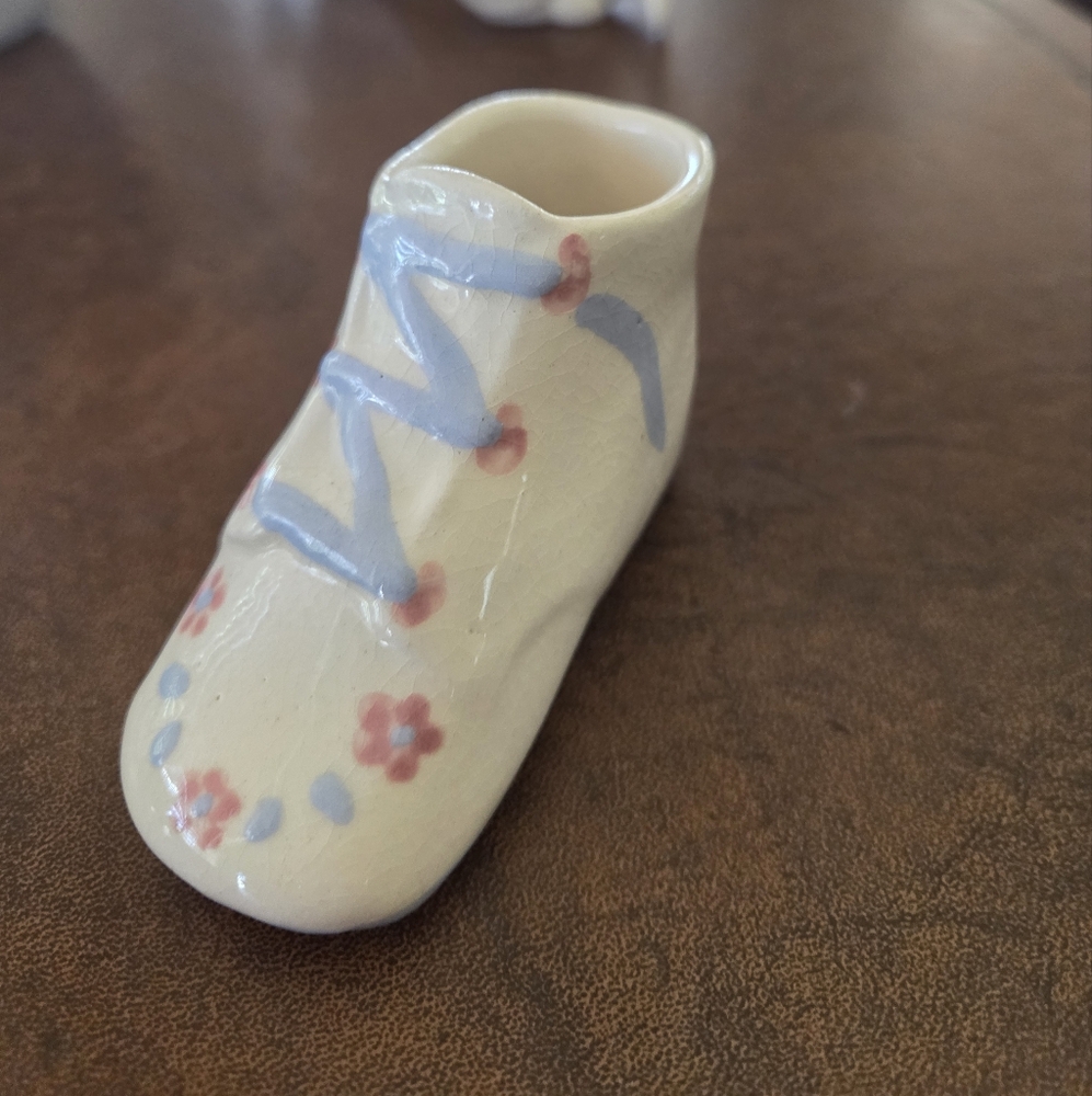 Vintage Baby Shoe Ceramic Planter